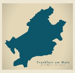  Magnetická mapa Franfurktu, ilustrovaná, modrá