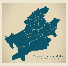  Magnetická mapa Franfurktu, ilustrovaná, modrá