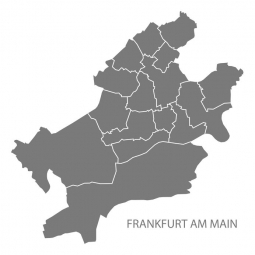  Magnetická mapa Franfurktu, ilustrovaná, šedá