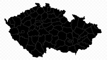  Magnetická mapa České republiky, ilustrovaná, černá