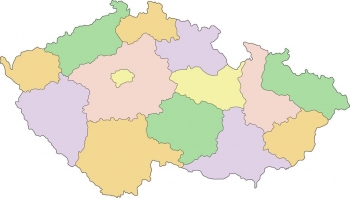  Magnetická mapa České republiky, ilustrovaná, barevná