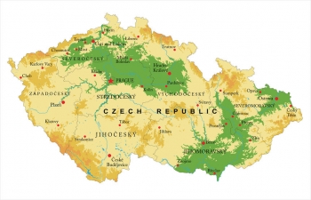  Magnetická mapa České republiky, geografická, barevná