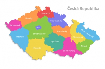  Magnetická mapa České republiky, administrativní, barevná